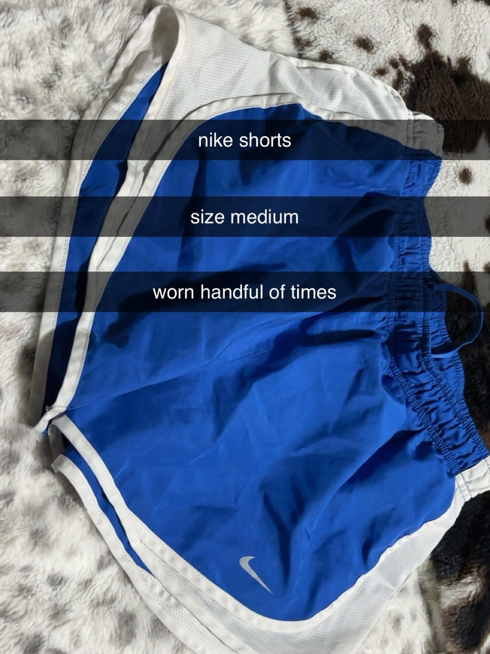 Nike Royal Blue and White Athletic Shorts